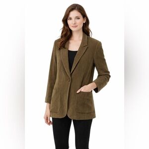 Max Mara Wool Blend Blazer Size 10 Khaki Brown Designer Jacket